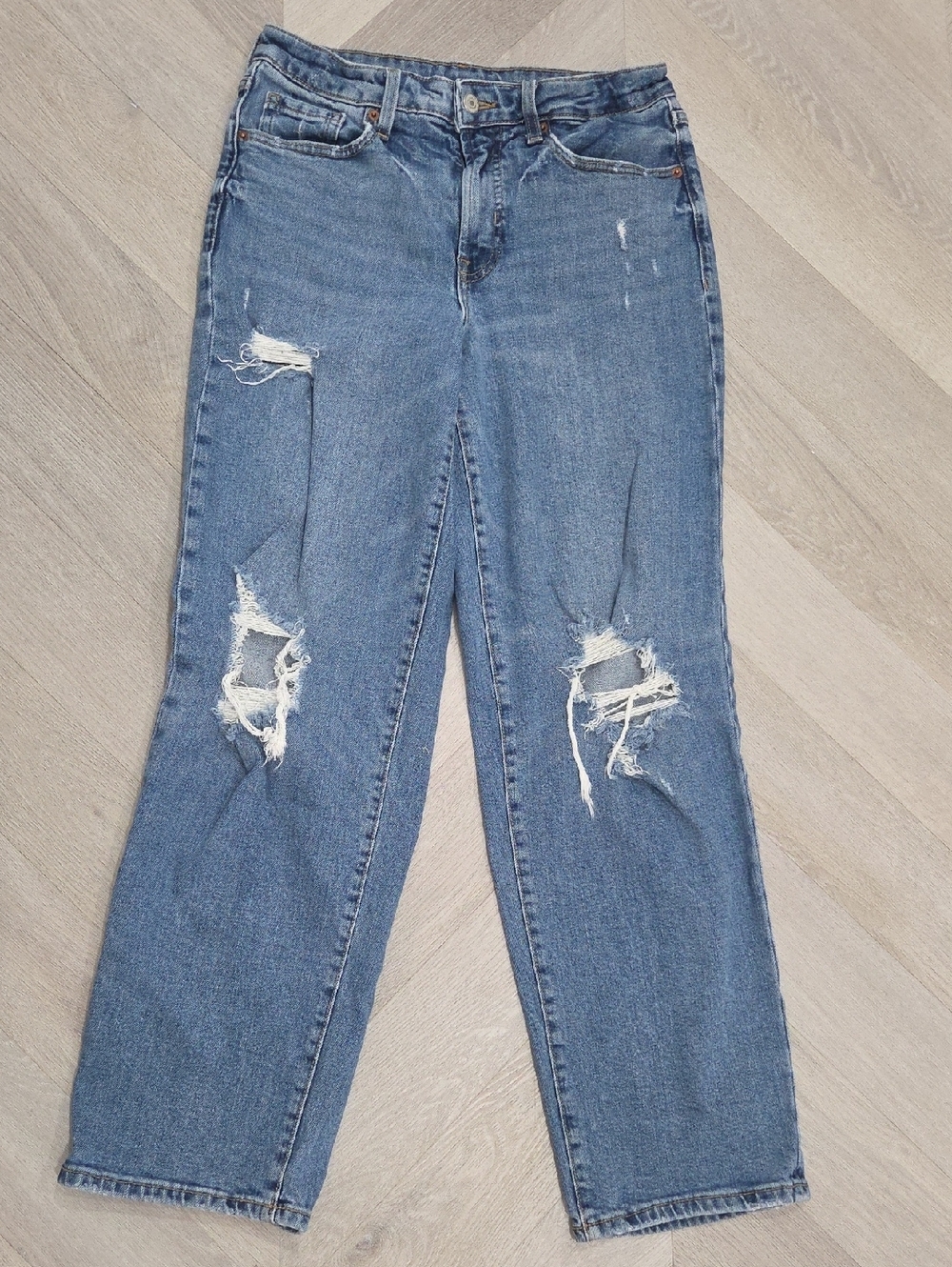 Old Navy OG Loose Distressed Jeans, Size 8